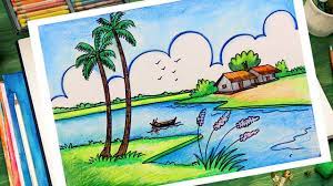 How To Draw Riverside Village Scenery Very Easy Scenery Drawing For Kids Easy Scenery Drawing Easy Nature Drawings If you click on a saved image (in a box), the image from the drawing area will take its place, as a new recording. how to draw riverside village scenery