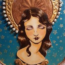 Mixed Media Polymer Clay Assemblage Art Decor- "song of the Spheres"