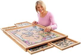 Jigsaw puzzle organization solution #1, use multiple puzzle storage boxes the first solution is a plastic photo box that contains 6 smaller cases inside. Collections Etc Deluxe Jigsaw Puzzle Workspace Organizer With Drawers Gift Ideas For Puzzle Lovers Jigsaw Puzzles Amazon Canada