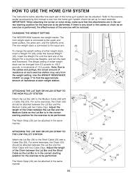 How To Use The Home Gym System Weider 8530 User Manual