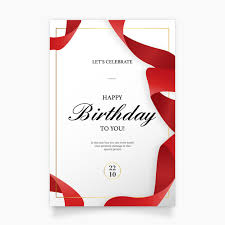 Affordable and search from millions of royalty free images, photos and vectors. Birthday Invitation Card With Red Ribbon Nohat Free For Designer