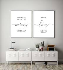 Your home for modern jewish art | find a large selection of jewish gifts for all occasions. Mightier Than The Waves Signpsalm 93 4bible Quotenursery Etsy Bible Verse Wall Art Bible Verse Wall Nursery Wall Decor