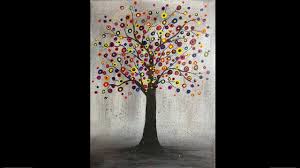 Peindre Un Arbre Avec Des Cotons Tiges Acrylique Facile Peinture Coton Tige Arbres Peints Peinture Arbre
