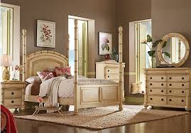 Living room updates {the room wth 15 windows!} pleasant places: Cindy Crawford Home Key West Sand 5 Pc Queen Poster Bedroom