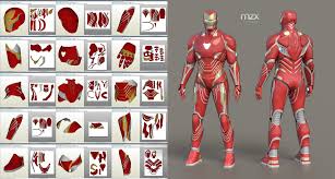 Mark 48 50 Wearable Suit Upd 10 Pepakura Pattern Diy Etsy Hand Cannon Pepakura Iron Man Helmet