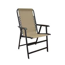 Caravan Sports Suspension Beige Metal Patio Chair 80012000150 The Home Depot Metal Patio Chairs Metal Folding Chairs Outdoor Chairs