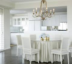 Ever had dining chairs with arms that didn't fit underneath your dining table? Skirted Dining Table French Dining Room Ashley Goforth Design
