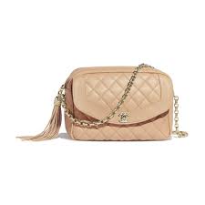 Lambskin Gold Tone Metal Light Beige Camera Case Chanel Beige Handbags Chanel Handbags Chanel Bag