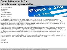 Outside Sales Representative Cover Letter