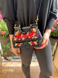 Maybe you would like to learn more about one of these? Dolce Gabbana Sicily Small Floral Brocade Rose Embroidery Nero Luxury Bags