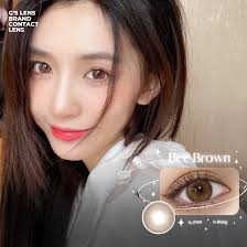 Kính áp tròng Gslens BEE BROWN nâu sáng filter douyin lens cận 6 tháng  G.DIA 14.2mm có độ (0-8)