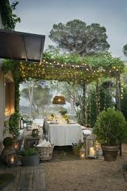 Canopy With Climbing Plants Backyard Outdoor Dining Area Pergola