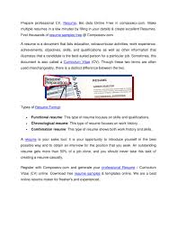 The important components of a biodata format if you are searching for a job, the first thing you need is a biodata or a resume. Ppt Resume Samples Free Resume Maker Download Cv Samples Composecv Com Powerpoint Presentation Id 7185961