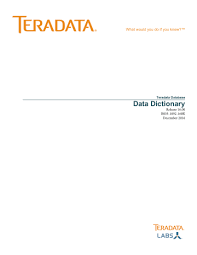 If you define your table as set, every time you insert or update the data, teradata checks it for duplicates. Data Dictionary Teradata Documentation Manualzz