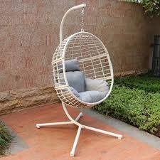 jaylyn swing chair with stand swinging chair outdoor wicker hanging egg chair