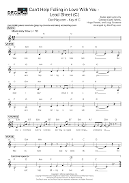 12/8 (= 4/4 with triplets on each beat) bpm: Can T Help Falling In Love With You Lead Sheet C Piano Guitar Vocals Elvis Presley Sheet Music For Piano Solo Musescore Com