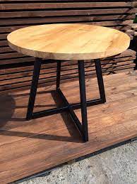 un bois massif ronde salle a manger table de cuisine fait a la main sur commande un chene epaisseu wood resin table dining table in kitchen round bar table