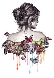 Butterfly Woman Art Art Drawings Drawings