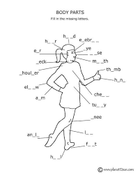 Hair, eye, chin, mouth,eye, ear, nose. Body Parts Spelling Words Planet12sun Com Printables