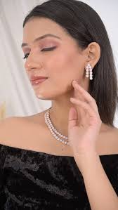 Ratnavali Jewels American Diamond CZ Rose Gold Plated Designer Jewellery  Set/Necklace Set with Chain & Earring for Girls/Women (RVA102RG) :  Amazon.in: Jewellery