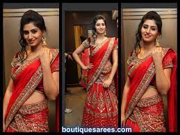 Pranitha subhash stills in red dress at fashion show. Shamili Boutiquesarees Com