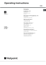 How do you activate a schott glass ceramic hob? Hotpoint E6005x Instruction For Use Manualzz