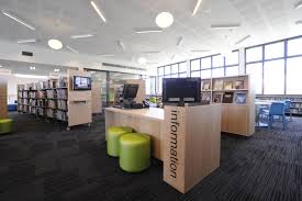 Bialik College Library Info Desk Genevieve Haussegger Interior Design Photography Michael Laurie High School Design Library Design School Design
