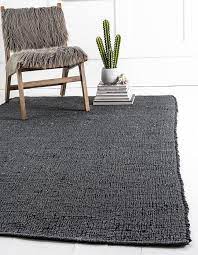 Woven dusty gray 2 ft. Dark Gray Metallic Jute Area Rug Jute Rug Unique Loom Rugs