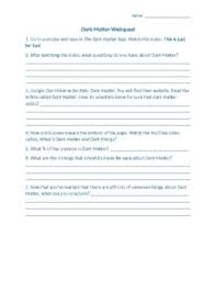 Answers > chemistry > general chemistry. Chemistry Dark Matter Webquest By Bethany Whited Tpt