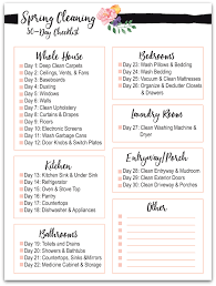 30 Day Spring Cleaning Checklist Free Printable Spring Cleaning Checklist Spring Cleaning Spring Cleaning Printable