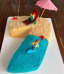 Bake a two tier cake and use some unique cake accessories to decorate it and make it look beautiful. A Beach Themed Cake I Made For My 7 Year Olds Birthday Not Perfect But The Birthday Boy Loved It Vanilla Cake With Mango Buttercream Cakedecorating