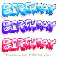 Bubble Letters Birthday In Bubble Style Graffiti Letters Graffiti Lettering Bubble Letters Letter A Crafts