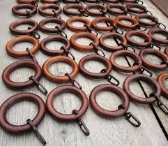 Vintage Curtain Rings Wood Curtain Rings 36 Dark Wooden Etsy Wood Curtain Vintage Curtains Wood Curtain Rods