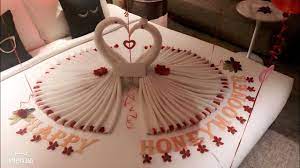 Honeymoon room decoration with flowers. Romantic Room Bed Decoration With Flower Candies Honeymoon Room Decoration Ideas Valentine Youtube