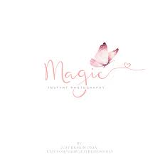 Premade Logo Butterfly Logo Photography Logo Rose Gold Etsy Logo Design Free Order Business Cards Business Card Logo