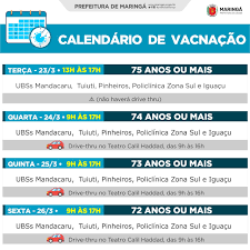 Clique nos cards para ampliar a imagem. Saude Divulga Calendario De Vacinacao Contra A Covid 19 Ate Sexta