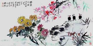 花中四君子是梅 兰 菊 竹四种植物的统称 因这四种花颜色较淡 来源请求 且多生在幽僻的地方 常被视为君子的象征 四君子是气节崇高的象征 常作为中国画及东洋画的画题 也代表四季 春兰 夏竹 秋菊 冬梅 abstract artwork art abstract
