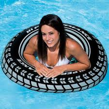 Whether it's a pool party or a sunny day out at the beach, a pool float is sure to make your time in the water all the more fun. Intex 59252ep Inflatable Giant Tire Tube Raft Float For Pool Lake Ocean 59252ep The Home Depot