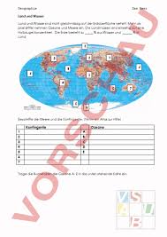 Arbeitsblatt Land Und Wasser Geographie Gemischte Themen