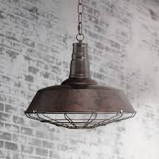 Tiedra Bronze 18 1 4 Wide Industrial Cage Pendant Light 1f144 Lamps Plus