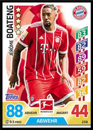 The stat increases are across the board. 258 Jerome Boateng Match Attax Bundesliga 17 18 Football Cards Direct