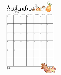 Cute September 2019 Calendar Printable September Calendar September Calendar Printable Monthly Calendar Printable