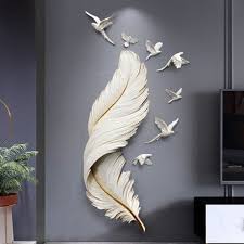 It's weird, but this clever painting technique gives you an interesting pattern in an instant. Modern Angel Wings Feather Large Wall Decor Art White Blue In 2021 Plaster Wall Art Large Decor Wall Art Decor