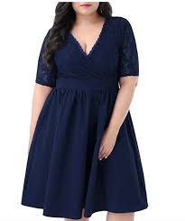 Lace will allow a deep neckline to look less revealing. 20 Plus Size Fall Dresses To Try This Season