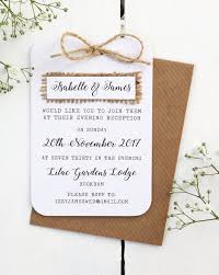 Rustic Burlap Hessian Evening Invitation With Twine Bow Detailing Evening Wedding Invitations Invitations Hessian Wedding