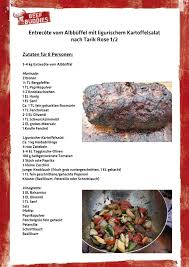 Entrecote Vom Albbuffel Mit Ligurischem Kartoffelsalat Kartoffelsalat Rezepte Fenchel