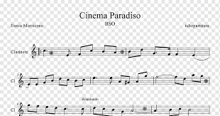 Cinema paradiso for piano solo, intermediate piano sheet music. Cinema Paradiso Sheet Music Trumpet Clarinet Sheet Music Angle Text Piano Png Pngwing