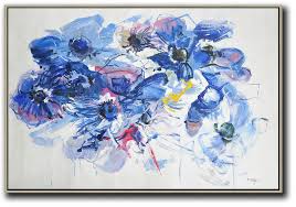 We're going to load the brush up with quite a bit of red paint, and then i'm just going to take the brush and push it into the canvas, and it makes a flower shape. Extra Large Acrylic Painting On Canvas Horizontal Abstract Landscape Oil Painting On Canvas Modern Paintings