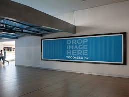 Placeit Horizontal Banner Mockup Placed On A Mall S Wall Mall Wall Visual Marketing Banner