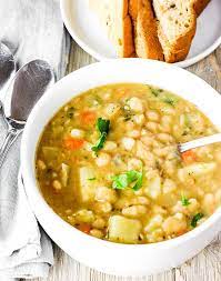 To begin, drain and rinse two 15 oz. Vegan White Bean Soup Healthier Steps